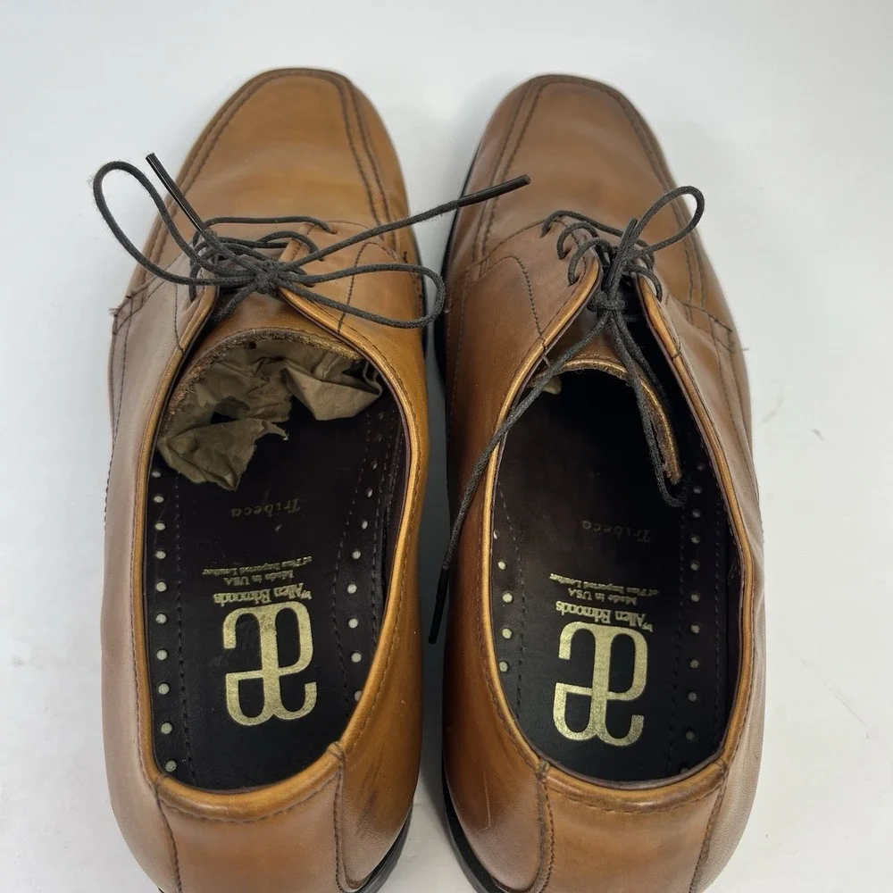 Allen Edmonds Tribeca Brown Leather Moc Toe Oxford Dress Shoes Men's Size 8D